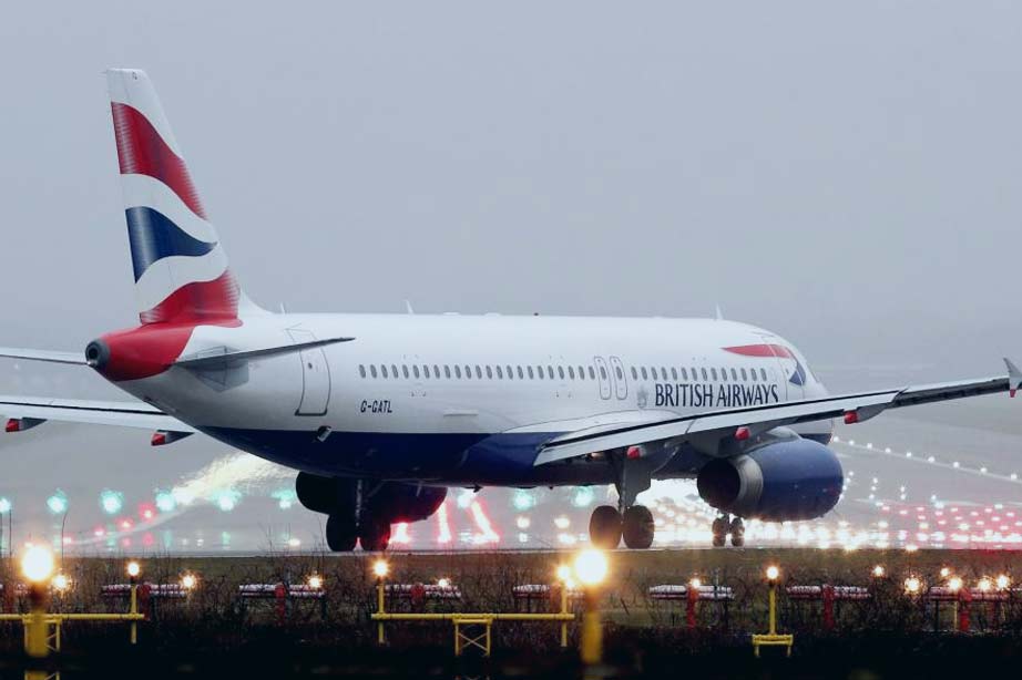 British airways airplane on runway