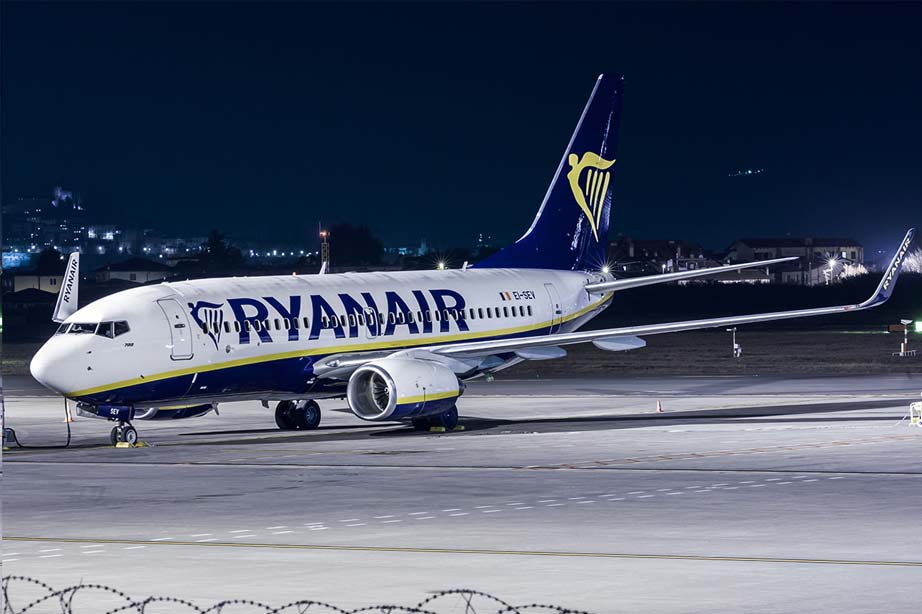 Ryanair airplane on runway