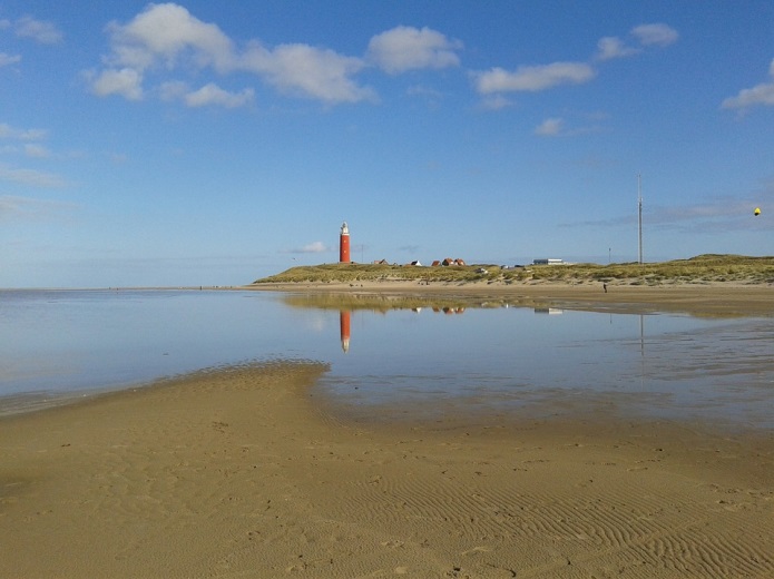 The Island of Texel Tessel with lighthouse in the Netherlands.