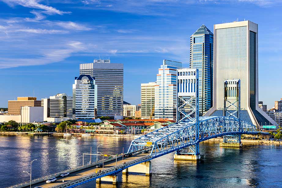 view of jacksonville skyline in florida