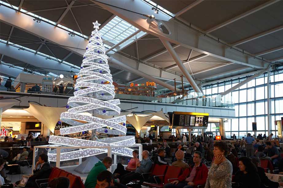 white tree at Heathrow Airport