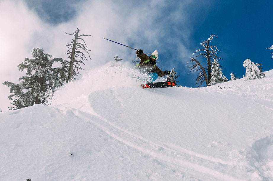 skier on snowtop mountain