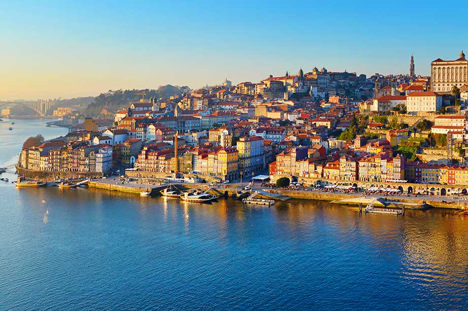 view of douro river porto and old city of porto