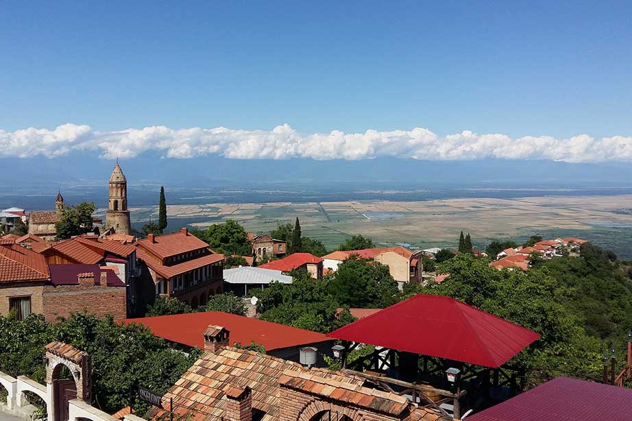 old town panoramic view of the landscape of Georgia with blue sky