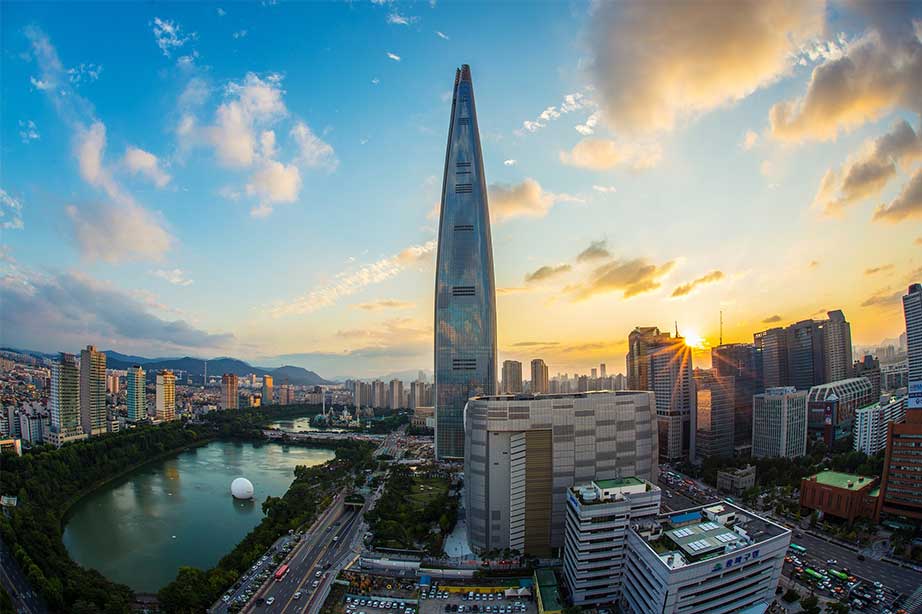 skyline seoul during sunrise