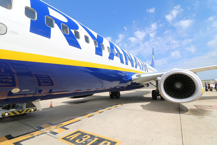 Ryanair plane parked on tarmac