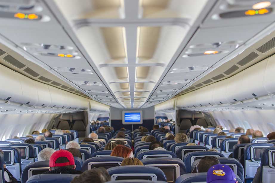 People sitting inside the airplane ready to take off