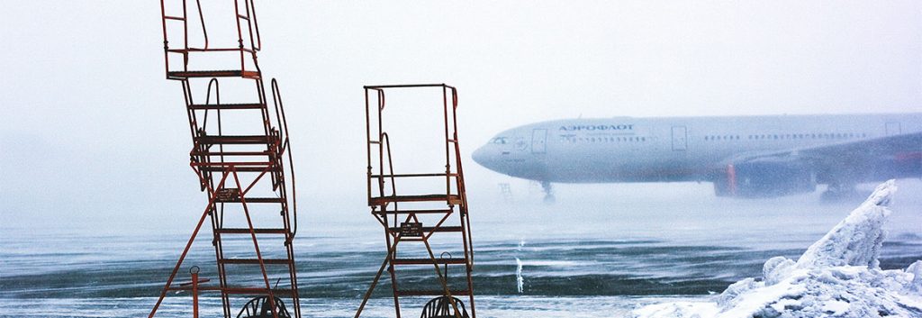 snow at airport