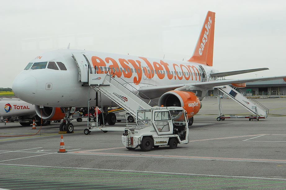 easyjet plane on runway