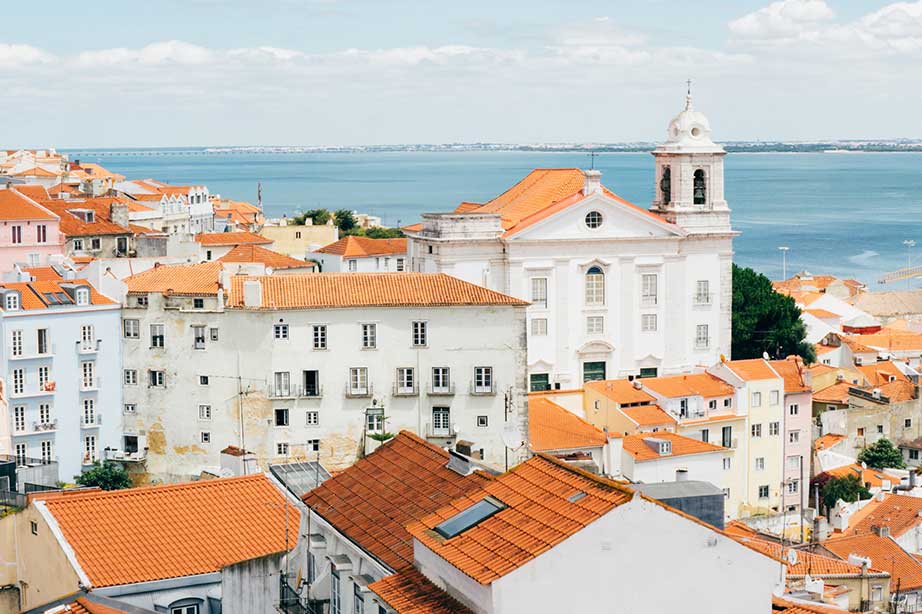 lisbon buildings by the sea