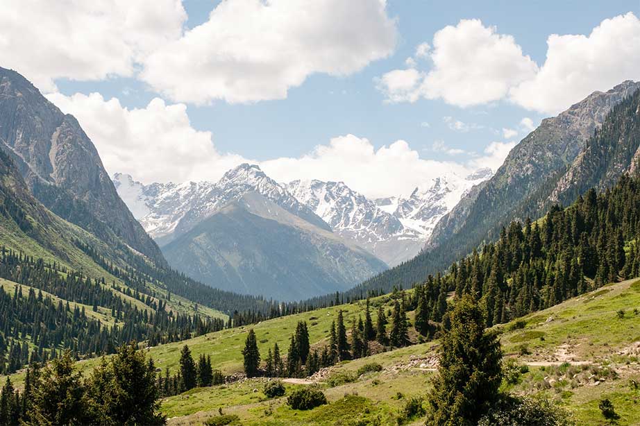landscape and mountains of kyrgyzstan