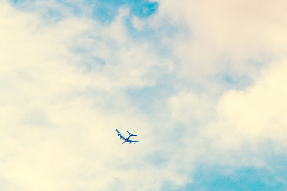 plane in clouds