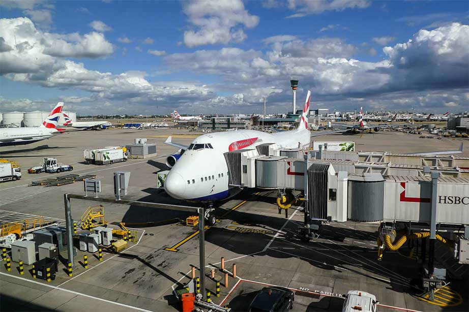 british airways plane at runway heathrow airport