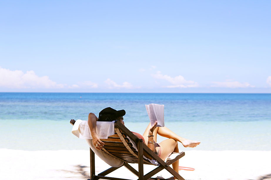 woman in beachchair on the beach