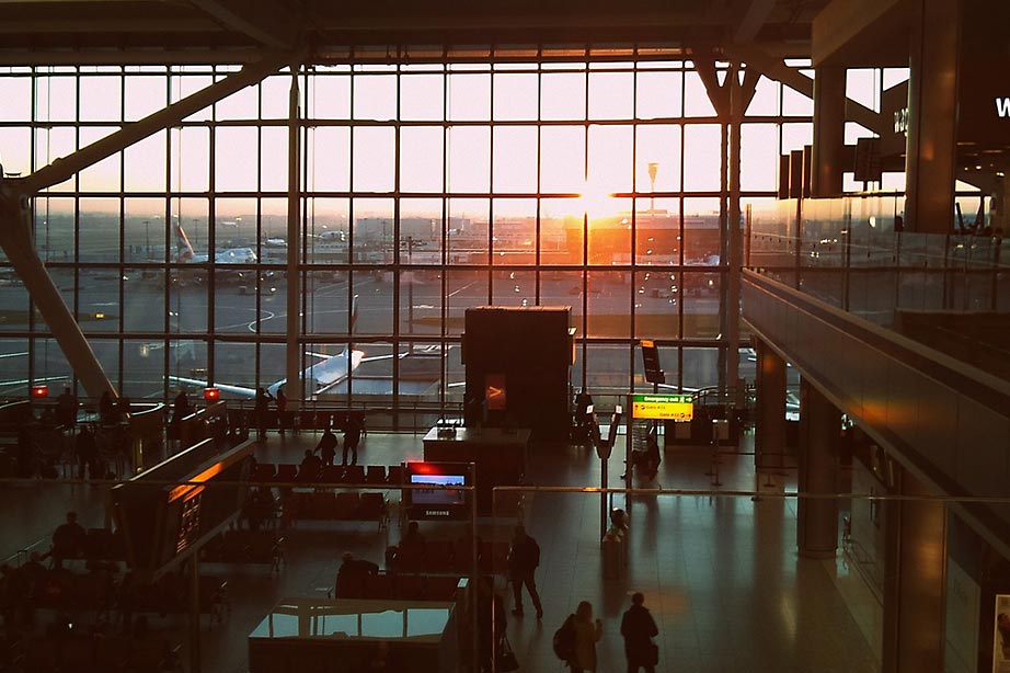 View on an airplane on London Heathrow Airport