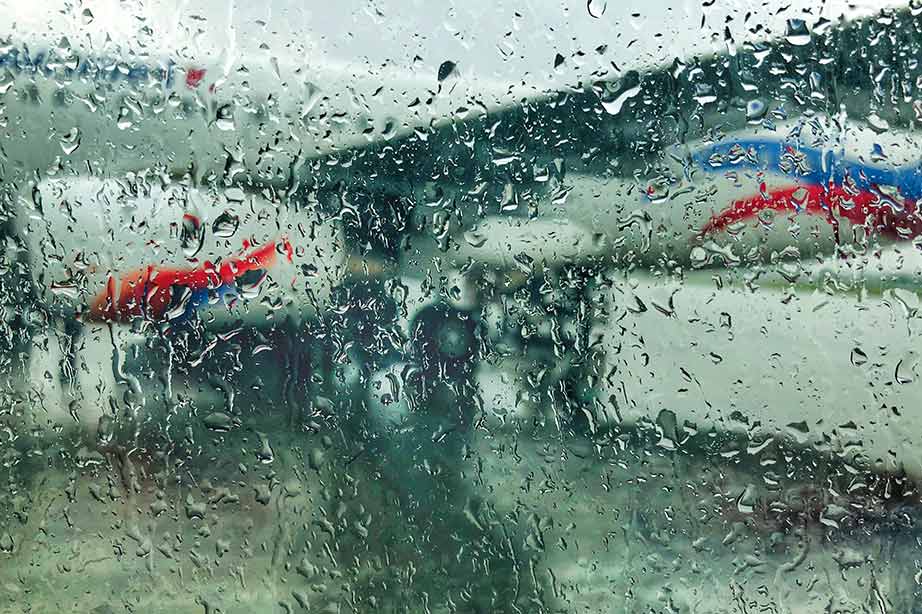 heavy rain at airport