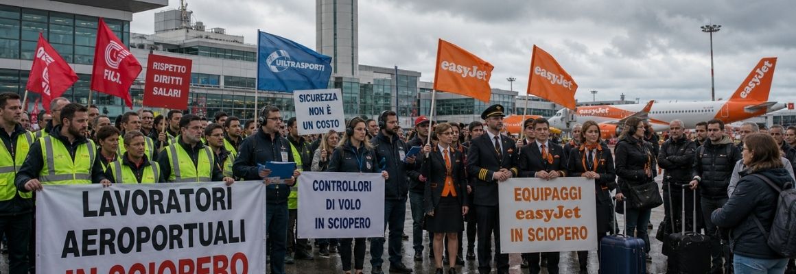 Il personale aereo in Italia sciopera