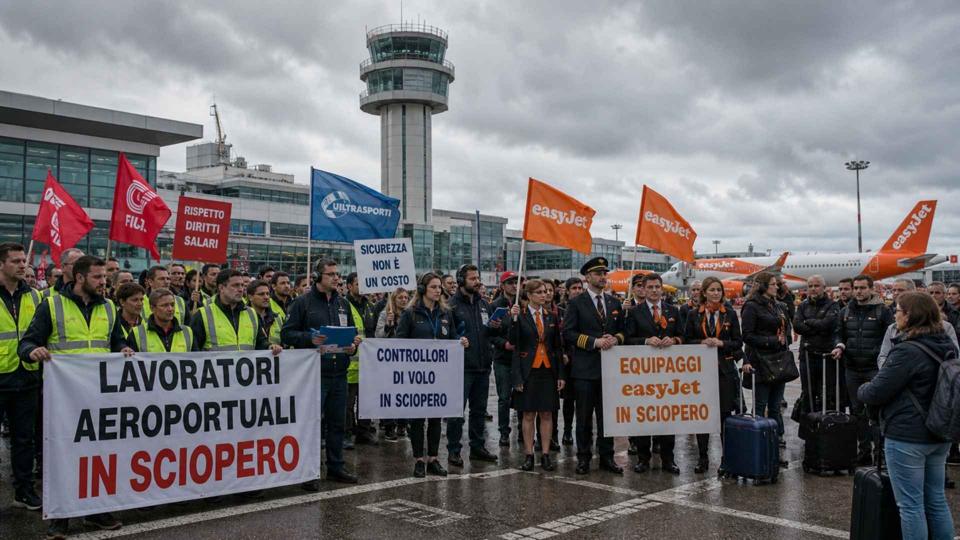 Sciopero del personale di bordo e del personale easyJet in Italia