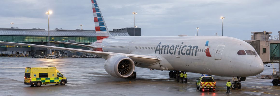 American Airlines on the ground. Paramedics just arrive.